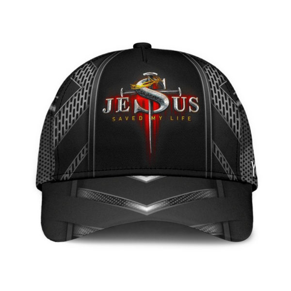 Custom Jesus Saved My Life All Over Printed 3D Cap Personalized Name Product Photo