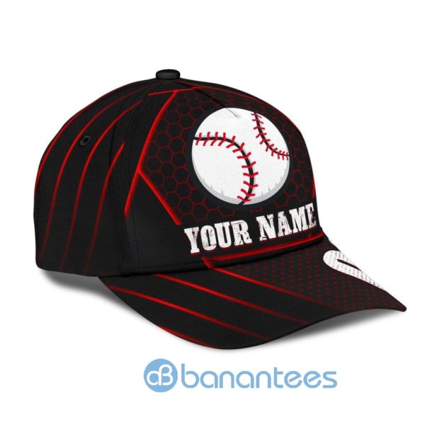 Custom Name And Number Baseball Black All Over Printed 3D Cap Product Photo