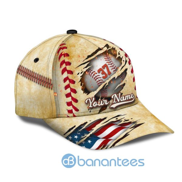 Custom Name And Number Baseball Tearing All Over Printed 3D Cap Product Photo