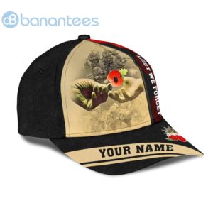 Custom Name Anzacay Remembrance Soldier All Over Printed 3D Cap Product Photo