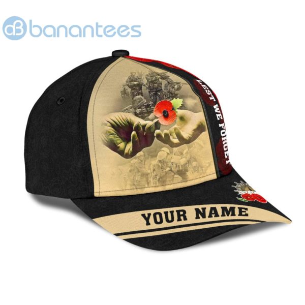 Custom Name Anzacay Remembrance Soldier All Over Printed 3D Cap Product Photo