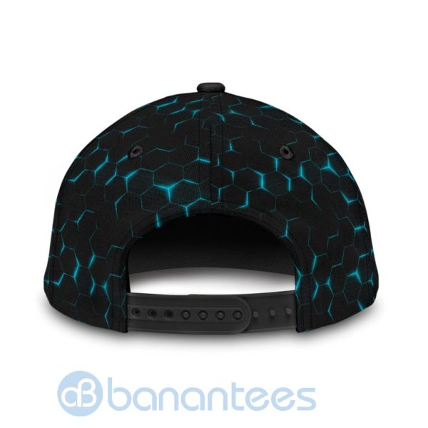 Custom Name Arborist Black And Blue Neon Pattern 3D Cap Product Photo