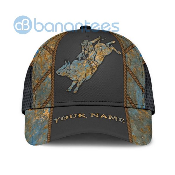 Custom Name Bull Riding All Over Printed 3D Cap Product Photo