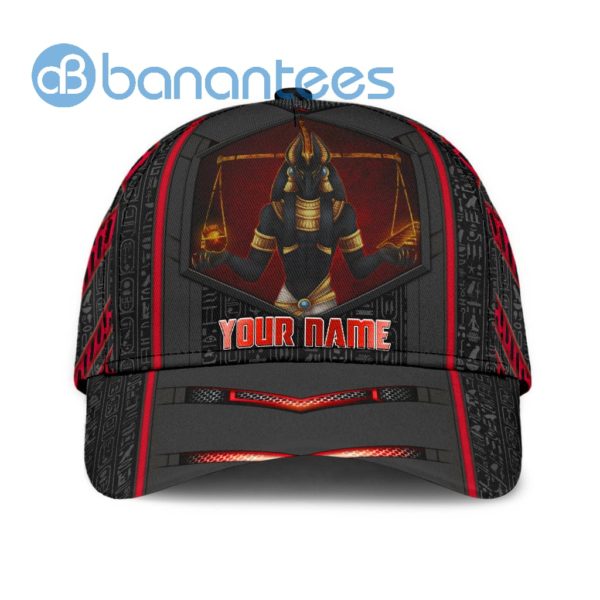Custom Name Egyptian God Anubis All Over Printed 3D Cap Product Photo