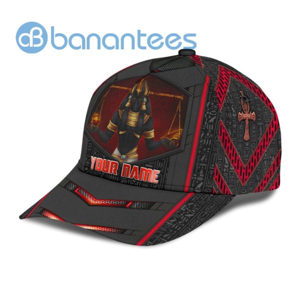 Custom Name Egyptian God Anubis All Over Printed 3D Cap Product Photo