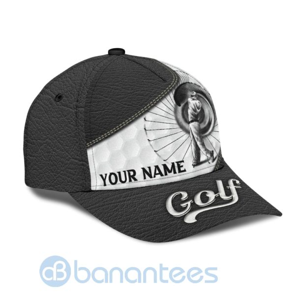 Custom Name Golf Black Zipper All Over Printed 3D Cap Product Photo