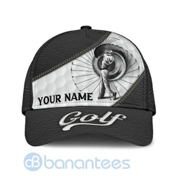 Custom Name Golf Black Zipper All Over Printed 3D Cap Product Photo
