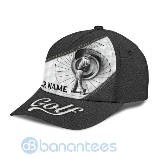 Custom Name Golf Black Zipper All Over Printed 3D Cap Product Photo