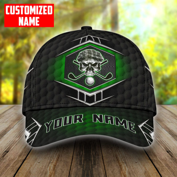 Custom Name Golf Skull All Over Printed 3D Cap Product Photo