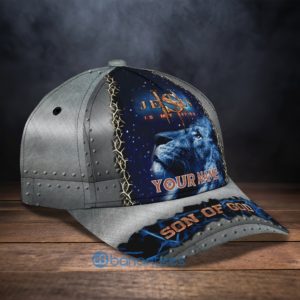 Custom Name Jesus Blue Lion All Over Printed 3D Cap Product Photo