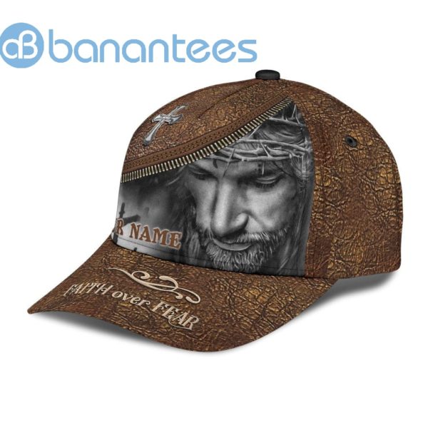 Custom Name Jesus Faith Over Fear All Over Printed 3D Cap Product Photo