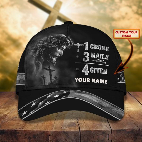 Custom Name Jesus Flag All Over Printed 3D Cap Product Photo