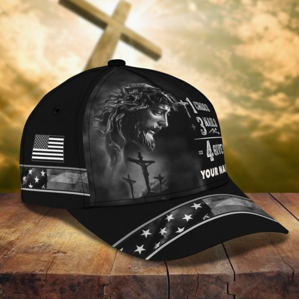 Custom Name Jesus Flag All Over Printed 3D Cap Product Photo
