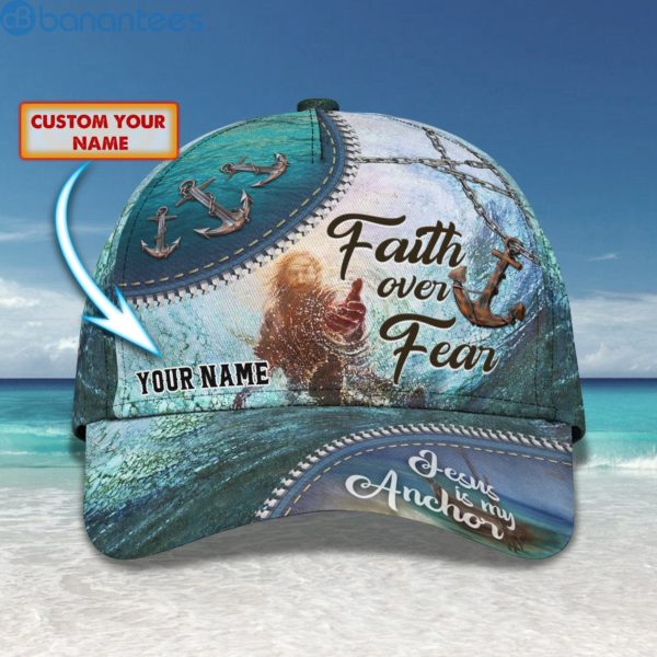 Custom Name Jesus Is My Anchor All Over Printed 3D Cap Product Photo