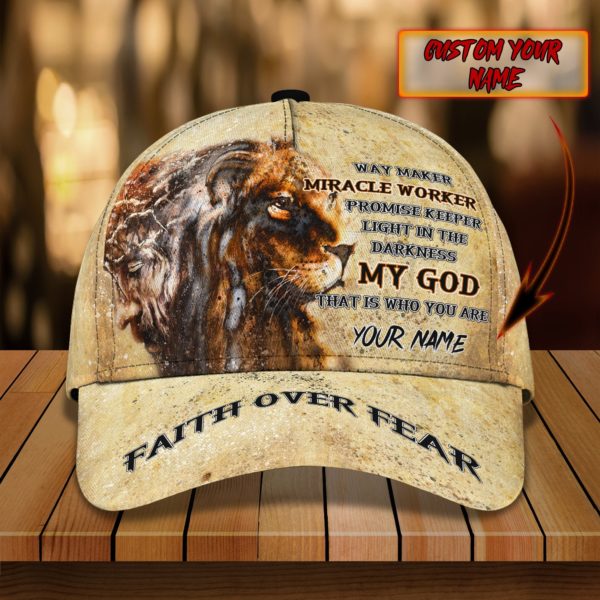 Custom Name Jesus Lion All Over Printed 3D Cap Product Photo