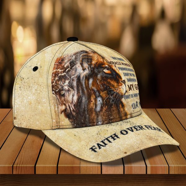 Custom Name Jesus Lion All Over Printed 3D Cap Product Photo