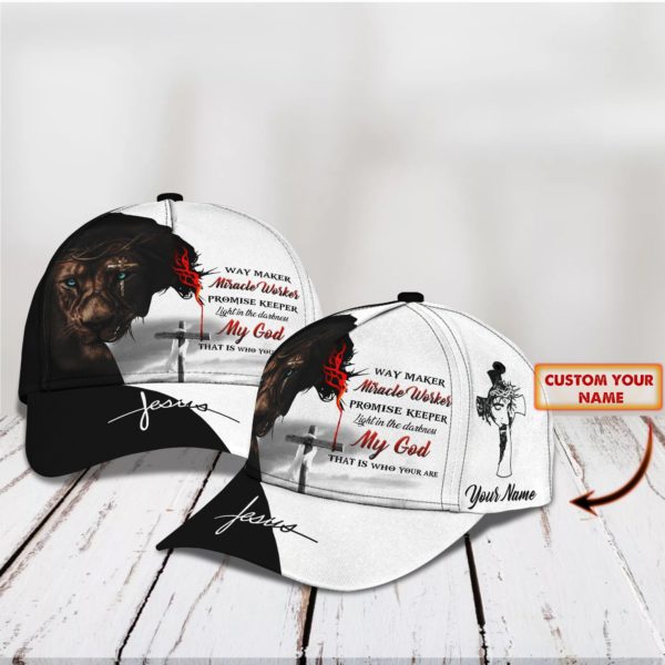 Custom Name Jesus Lion All Over Printed 3D Cap Product Photo