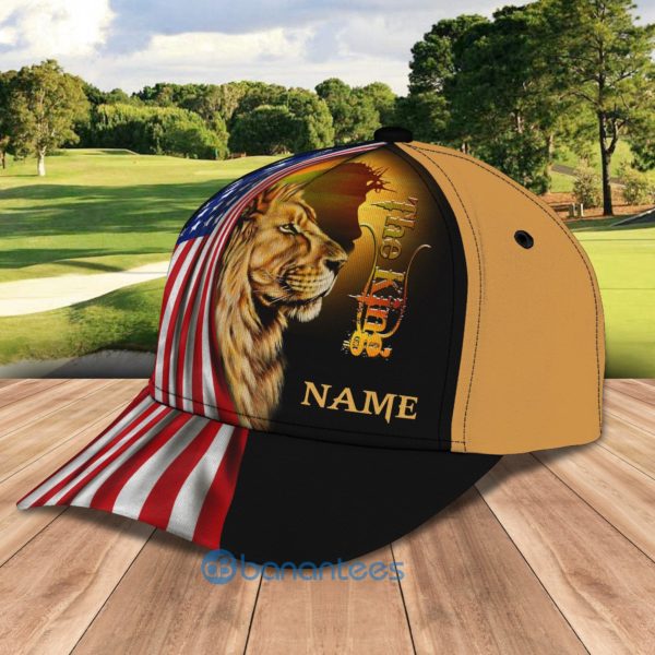 Custom Name Jesus Lion Flag All Over Printed 3D Cap Product Photo