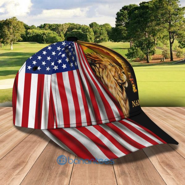 Custom Name Jesus Lion Flag All Over Printed 3D Cap Product Photo