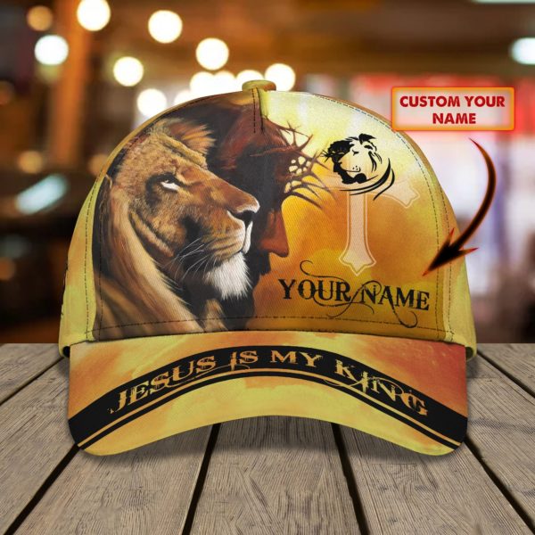 Custom Name Jesus Lion Jesus Is My King All Over Printed 3D Cap Product Photo