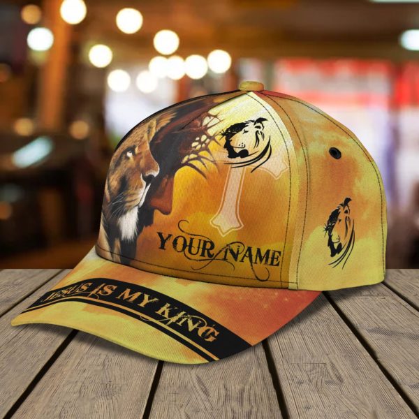 Custom Name Jesus Lion Jesus Is My King All Over Printed 3D Cap Product Photo