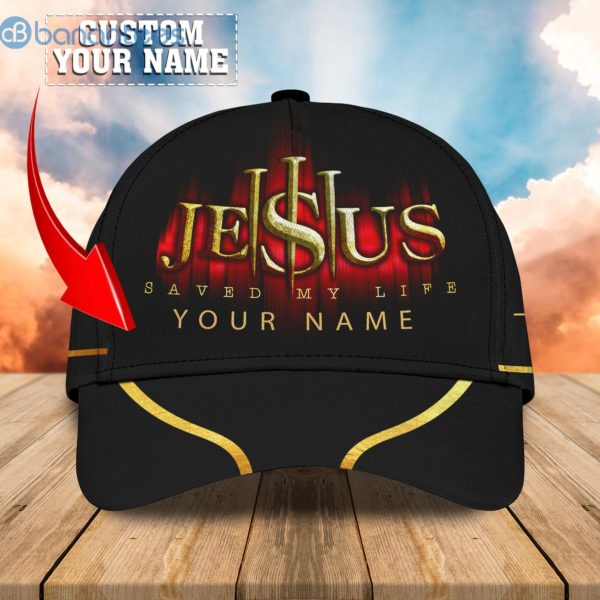 Custom Name Jesus Saved My Life All Over Printed 3D Cap Product Photo
