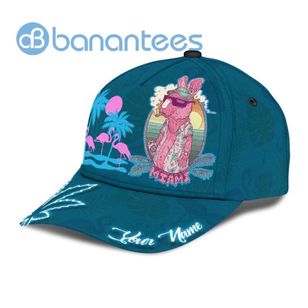 Custom Name Miami Flamingo Go To The Beach 3D Cap Product Photo