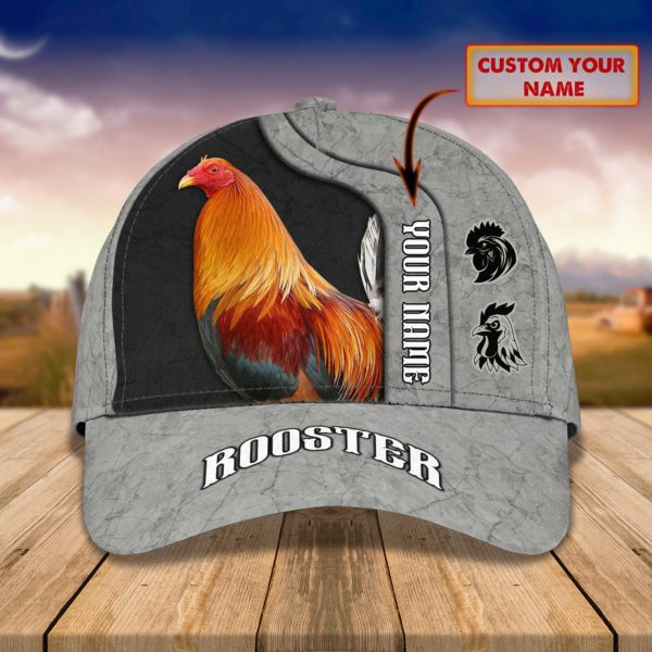 Custom Name Rooster Printed 3D Cap Product Photo