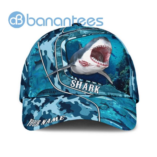Custom Name Shark Love Printed All Over Printed 3D Cap Product Photo
