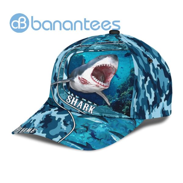 Custom Name Shark Love Printed All Over Printed 3D Cap Product Photo