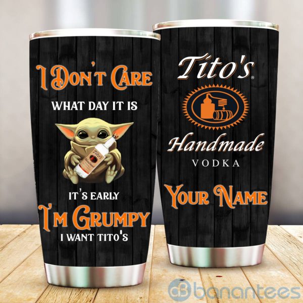 Custom Name Tito's I'm Grumpy Baby Yoda Tumbler Product Photo