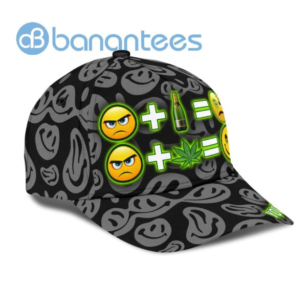 Custom Name Weed Leaf And Beer Emotion Full Printed 3D Cap Product Photo