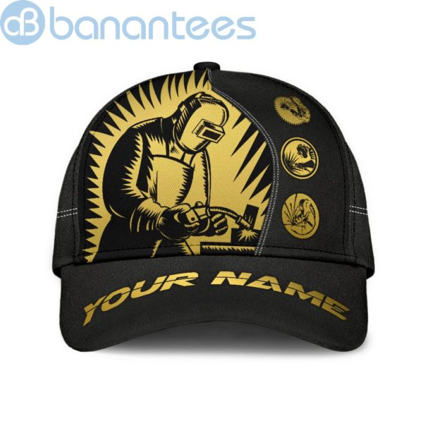 Custom Name Yellow And Black Welder Classic Welding Cap Product Photo