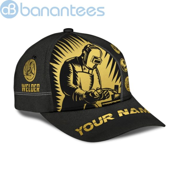 Custom Name Yellow And Black Welder Classic Welding Cap Product Photo
