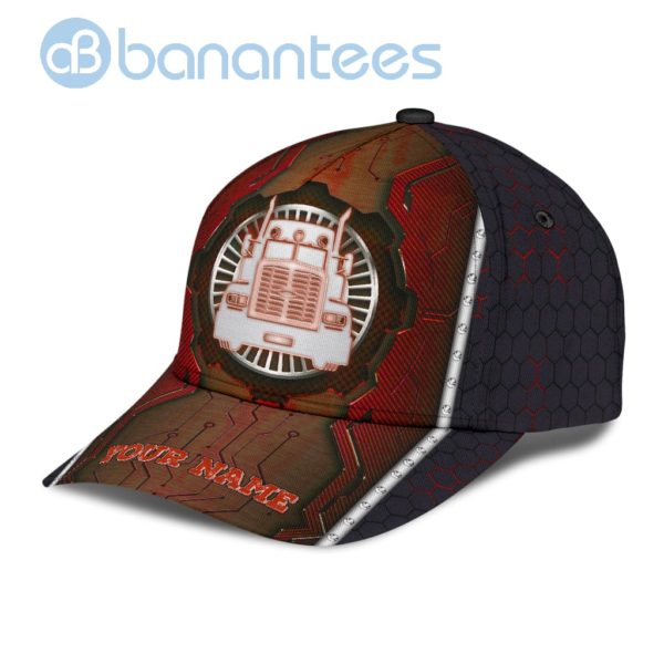Custom Trucker Red All Over Printed 3D Cap Product Photo
