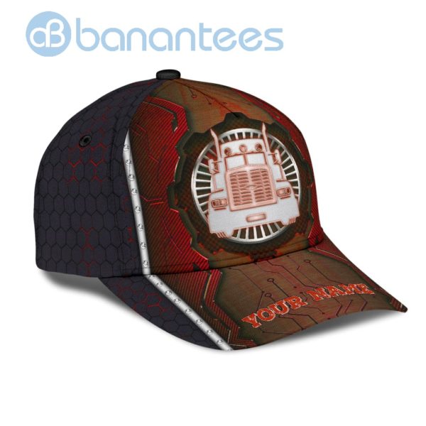 Custom Trucker Red All Over Printed 3D Cap Product Photo