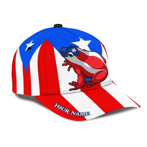 Customize Name Puerto Rico Flog And Flag All Over Printed 3D Cap Product Photo