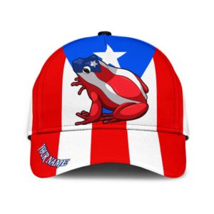 Customize Name Puerto Rico Flog And Flag All Over Printed 3D Cap Product Photo