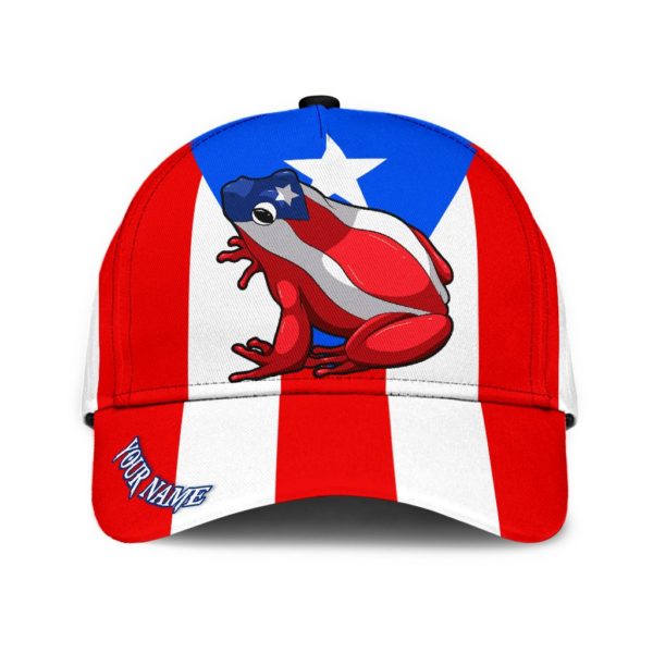 Customize Name Puerto Rico Flog And Flag All Over Printed 3D Cap Product Photo
