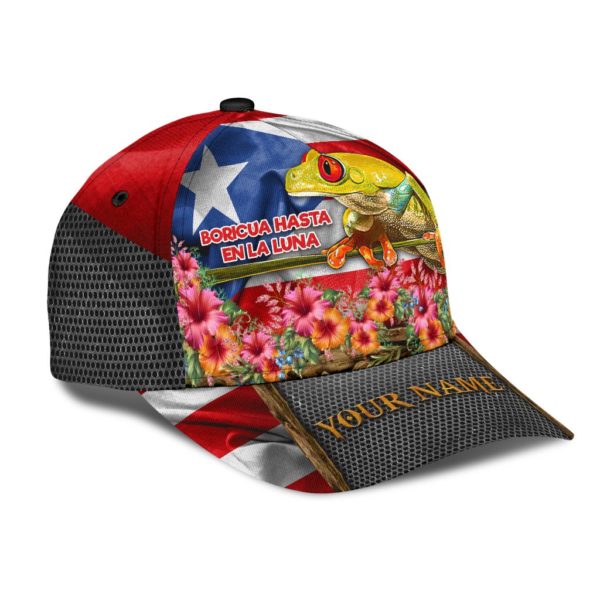 Customize Name Puerto Rico Flog And Habicus All Over Printed 3D Cap Product Photo