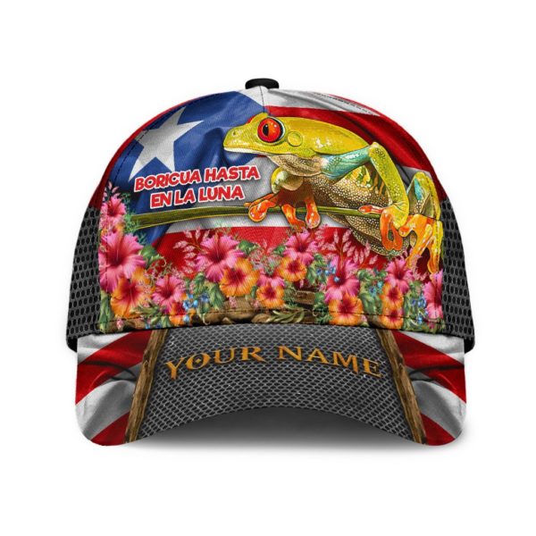 Customize Name Puerto Rico Flog And Habicus All Over Printed 3D Cap Product Photo