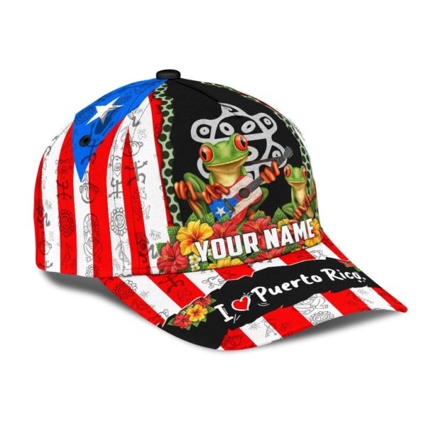 Customize Name Puerto Rico Happy Flogs All Over Printed 3D Cap Product Photo