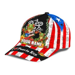 Customize Name Puerto Rico Happy Flogs All Over Printed 3D Cap Product Photo