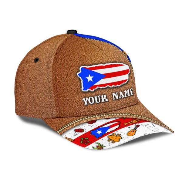 Customize Name Puerto Rico Symbol All Over Printed 3D Cap Product Photo