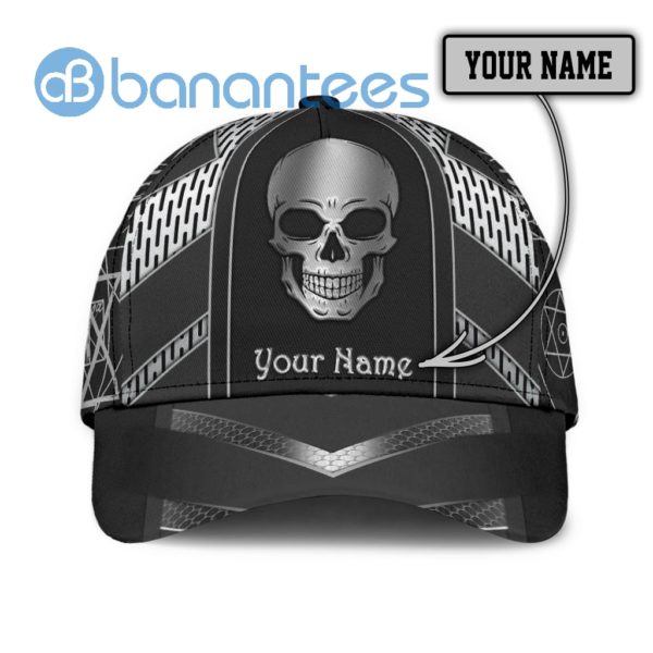 Customize Name Skull All Over Printed 3D Cap Product Photo