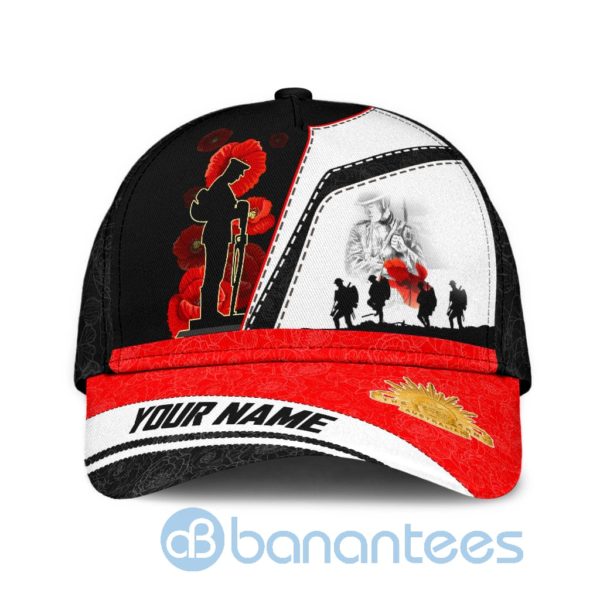 Customized Name Australia Culture Poppy Anzacay All Over Printed 3D Cap Product Photo