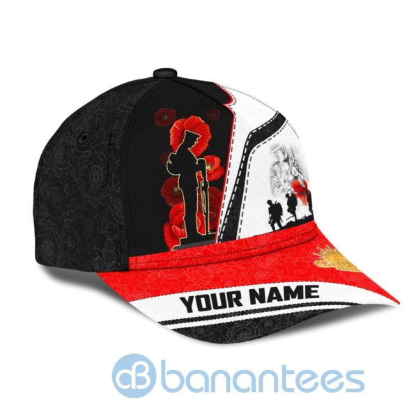 Customized Name Australia Culture Poppy Anzacay All Over Printed 3D Cap Product Photo