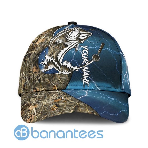 Customized Name Bass Fishing Hat Hook Full Printed 3D Cap Product Photo
