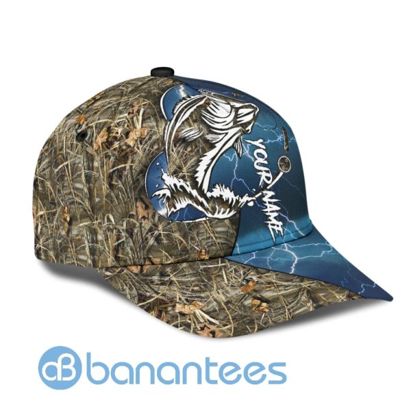 Customized Name Bass Fishing Hat Hook Full Printed 3D Cap Product Photo
