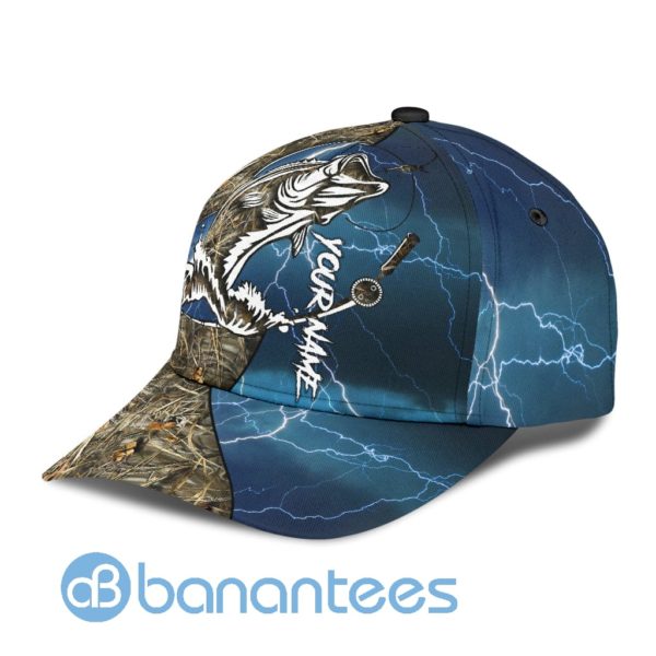 Customized Name Bass Fishing Hat Hook Full Printed 3D Cap Product Photo